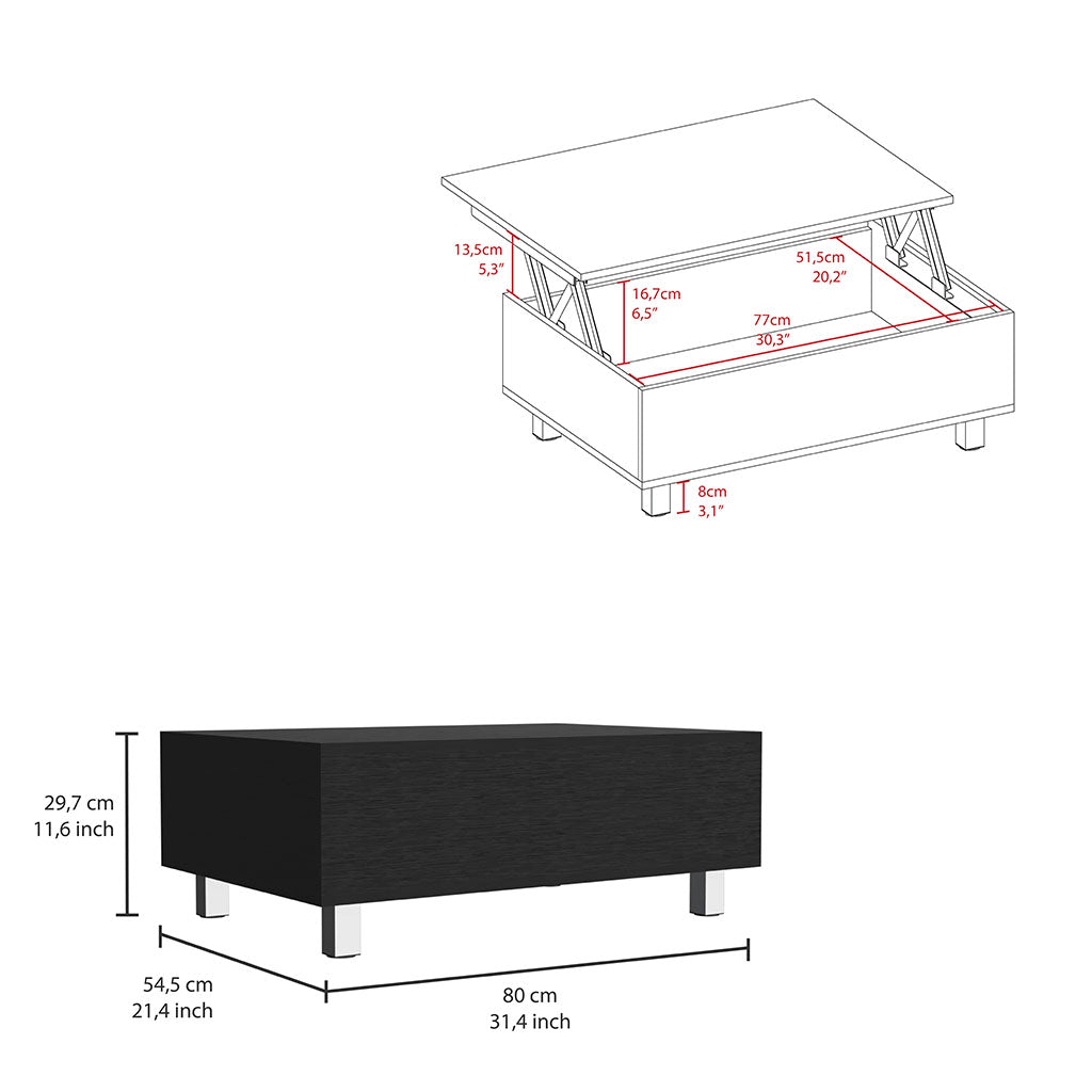 Annapolis Coffee Table, Lift Top, Black Wengue Finish - Coffee Table LLC - Coffee Tables