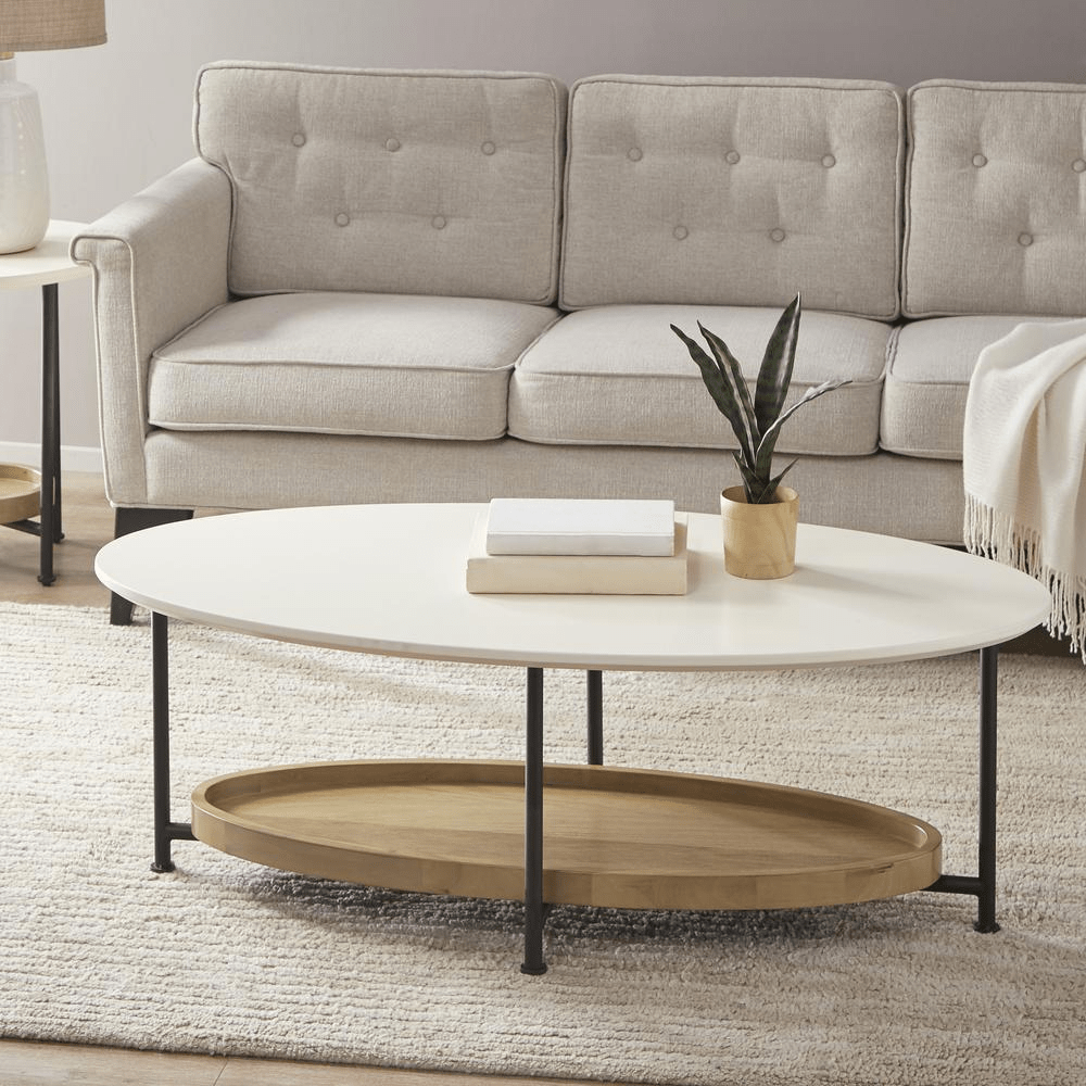 Beaumont Coffee Table, White/Black - Coffee Table LLC - Coffee Tables