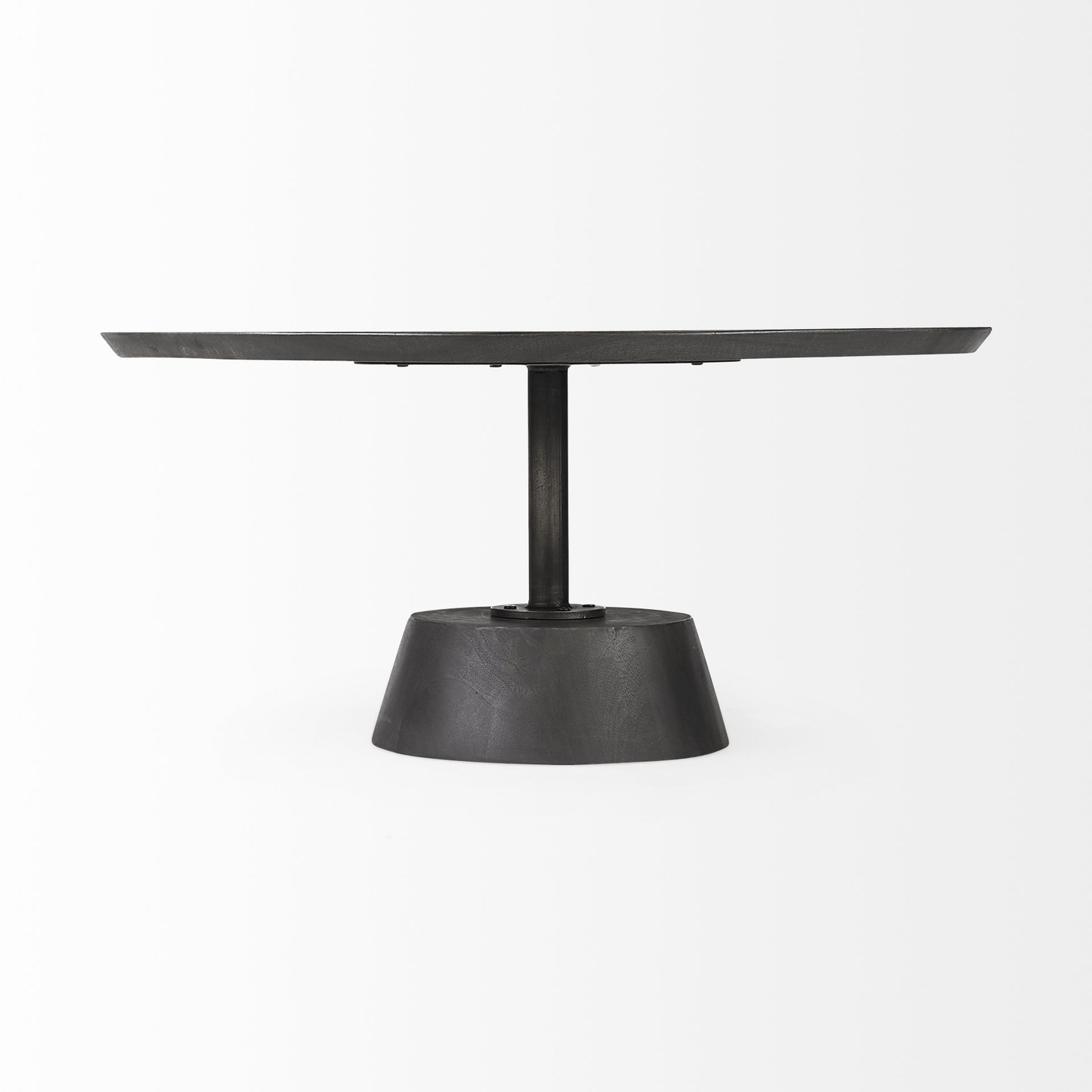 Black Wooden Pedestal Base Coffee Table - HomeRoots - Coffee Table LLC - Coffee Tables