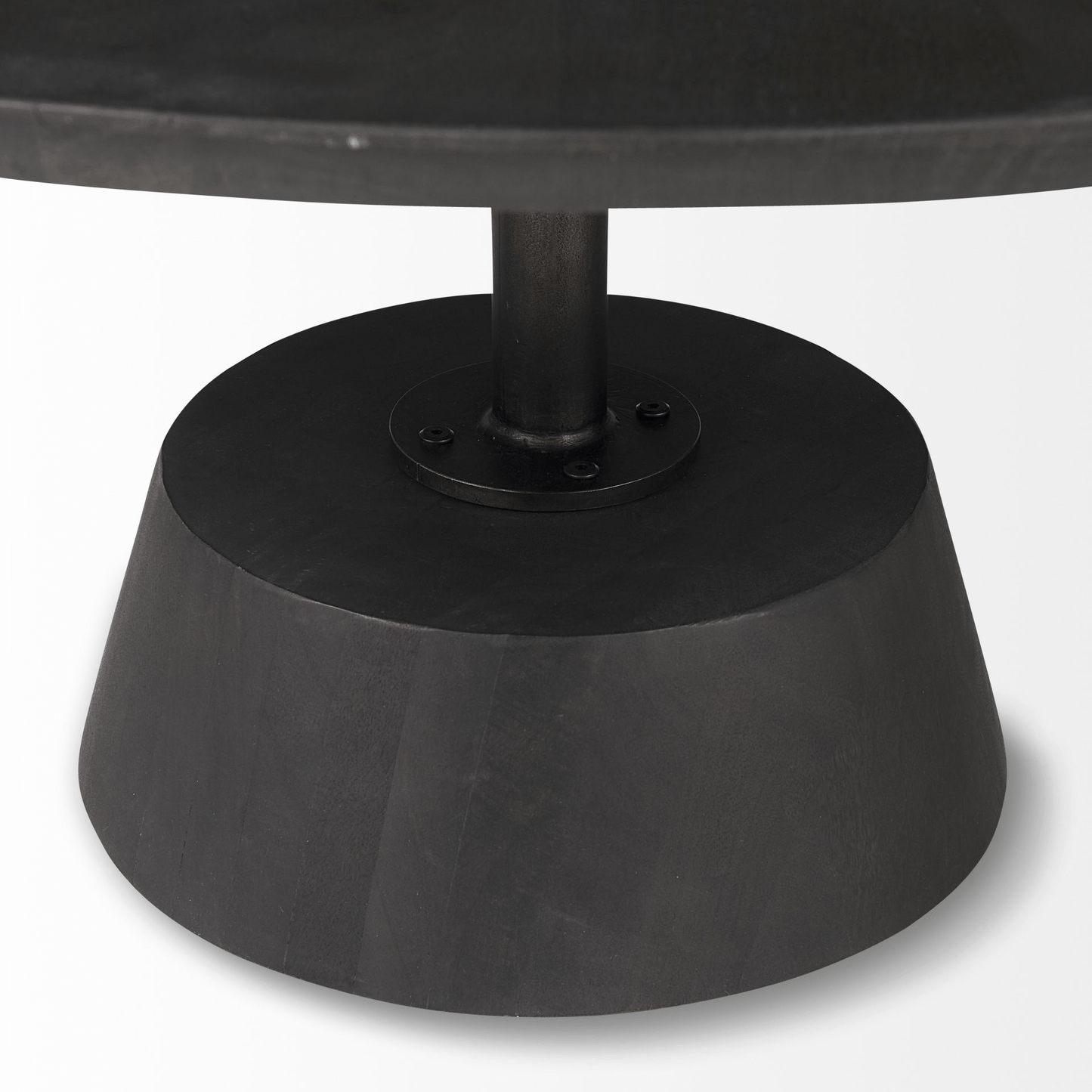 Black Wooden Pedestal Base Coffee Table - HomeRoots - Coffee Table LLC - Coffee Tables