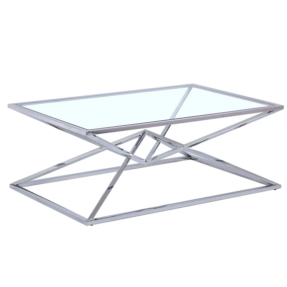 Emerson Silver Glass Coffee Table - Coffee Table LLC - Coffee Tables