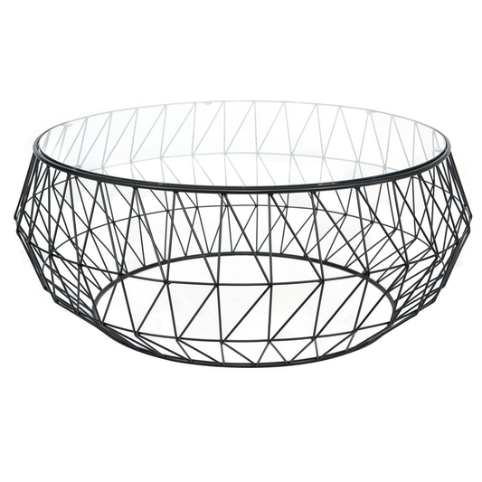 Malibu Modern Round Coffee Table, Black - Coffee Table LLC - Coffee Tables