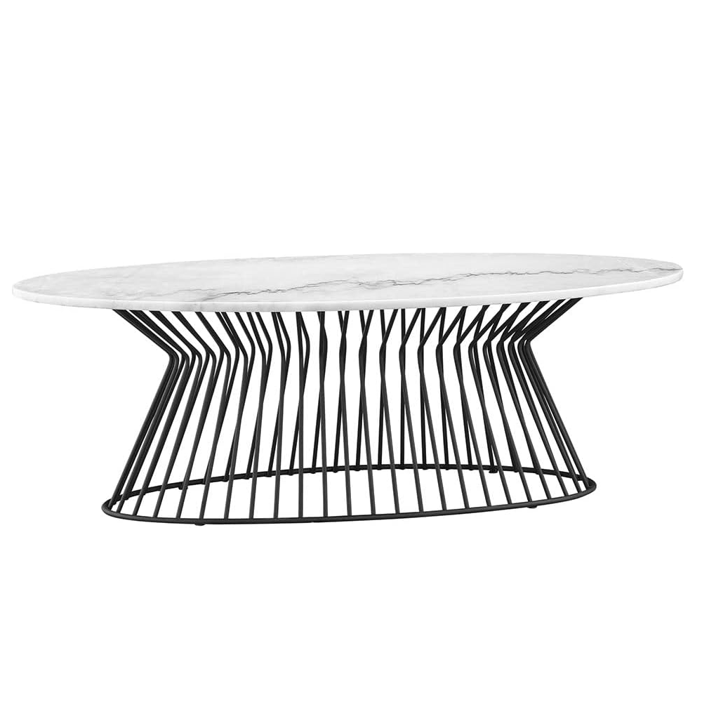 Raya Coffee Table, Black/White 691 - Coffee Table LLC - Coffee Tables