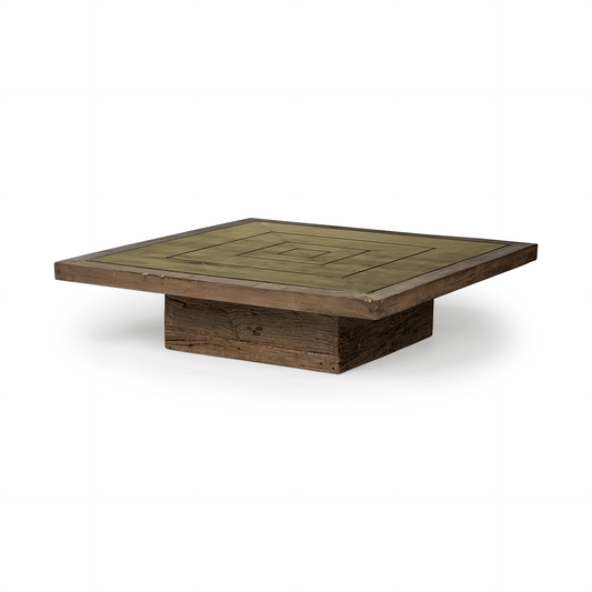 Square Solid Wood Table And Base Coffee Table - HomeRoots - Coffee Table LLC - Coffee Tables