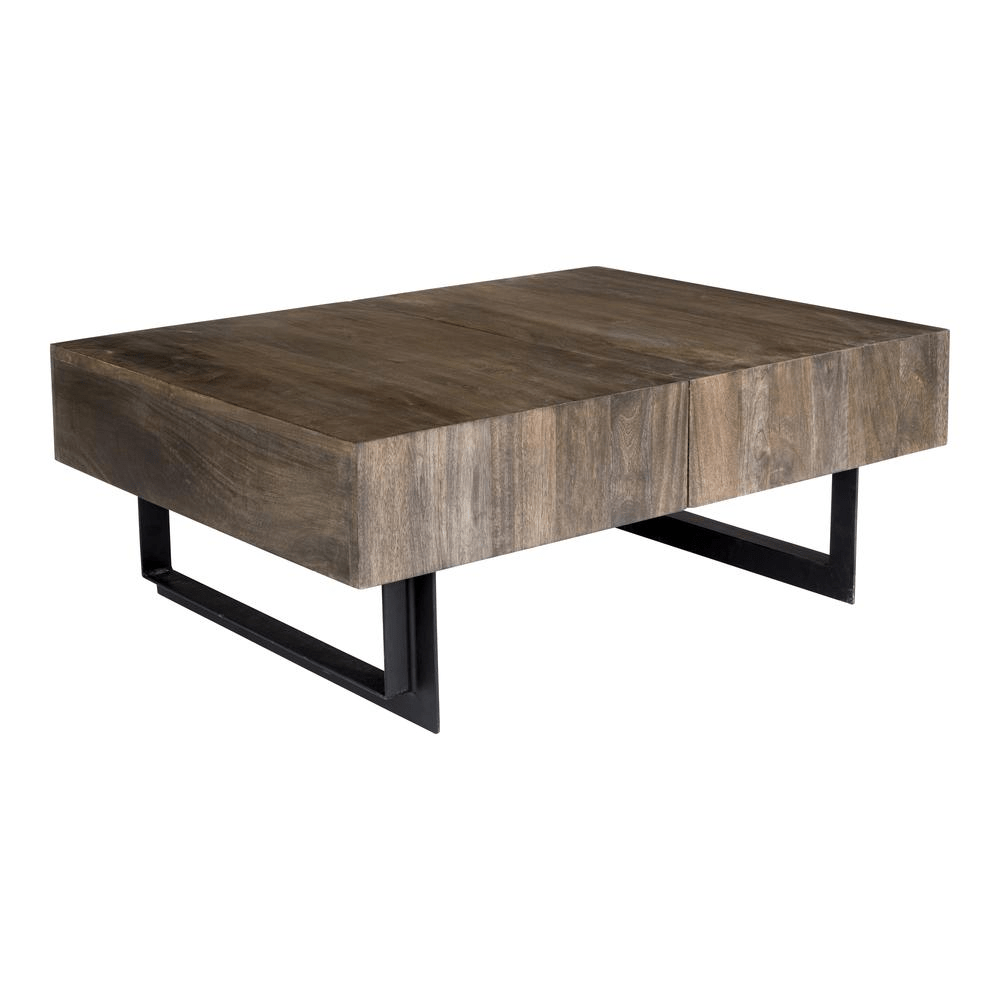 Tiburon Storage Coffee Table, Natural - Coffee Table LLC - Coffee Tables