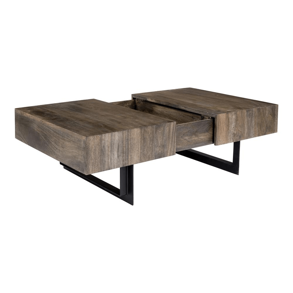 Tiburon Storage Coffee Table, Natural - Coffee Table LLC - Coffee Tables