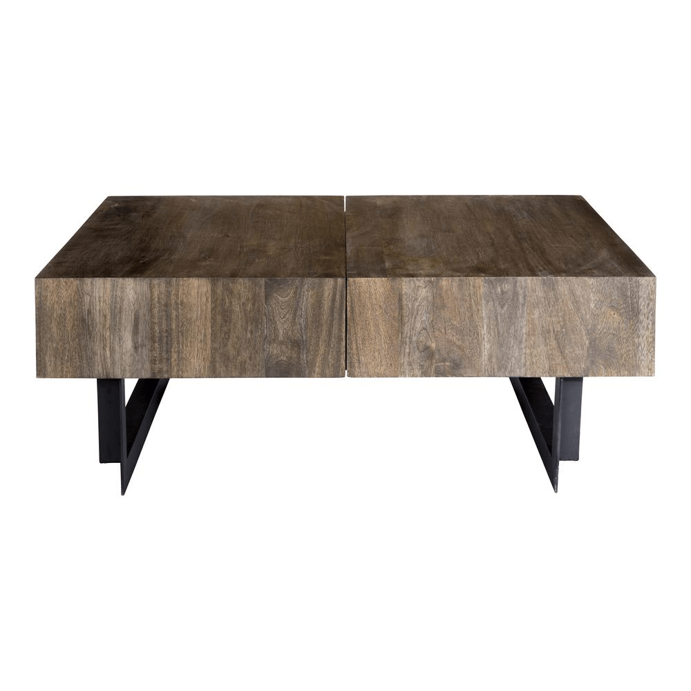 Tiburon Storage Coffee Table, Natural - Coffee Table LLC - Coffee Tables