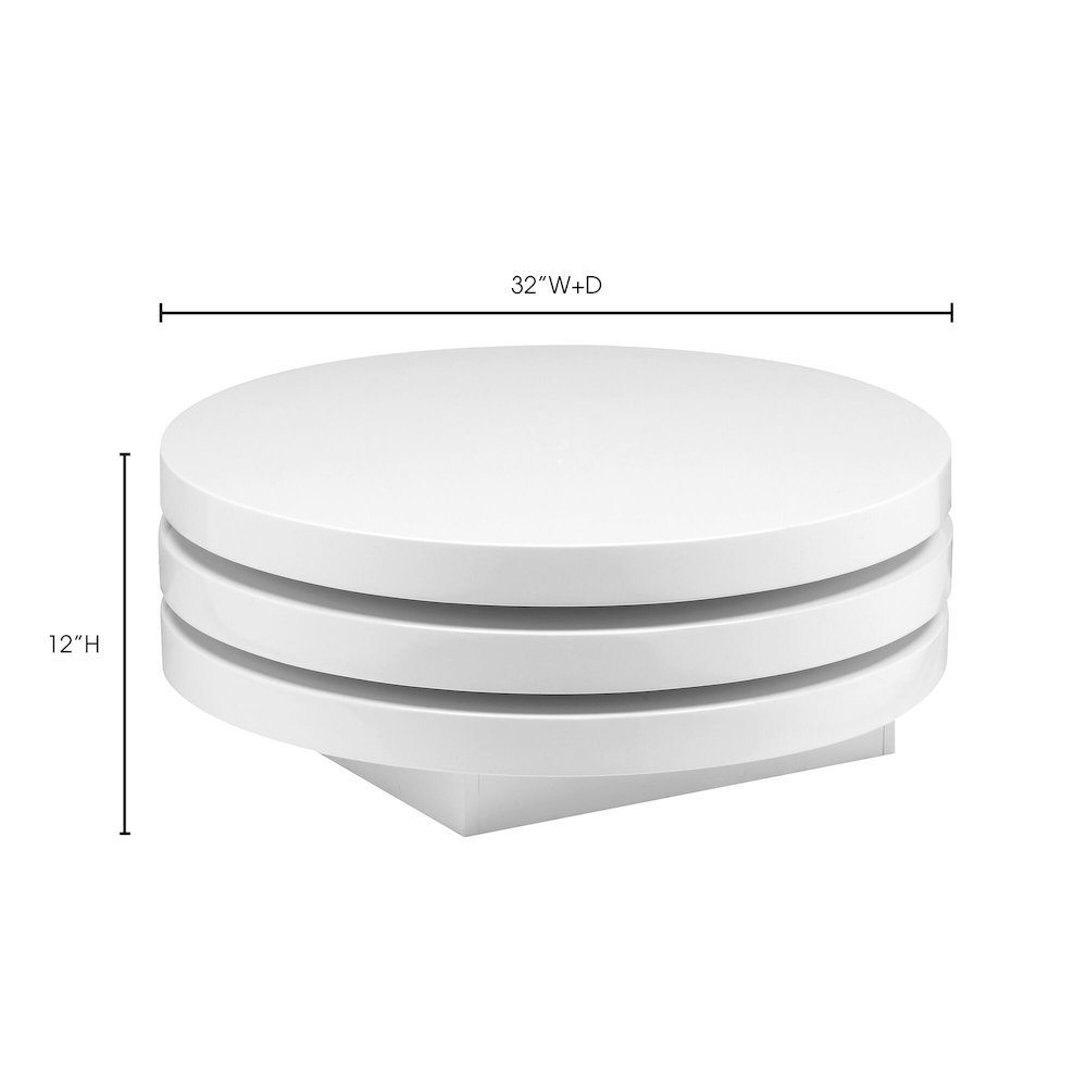 Torno Coffee Table White - Coffee Table LLC - Coffee Tables