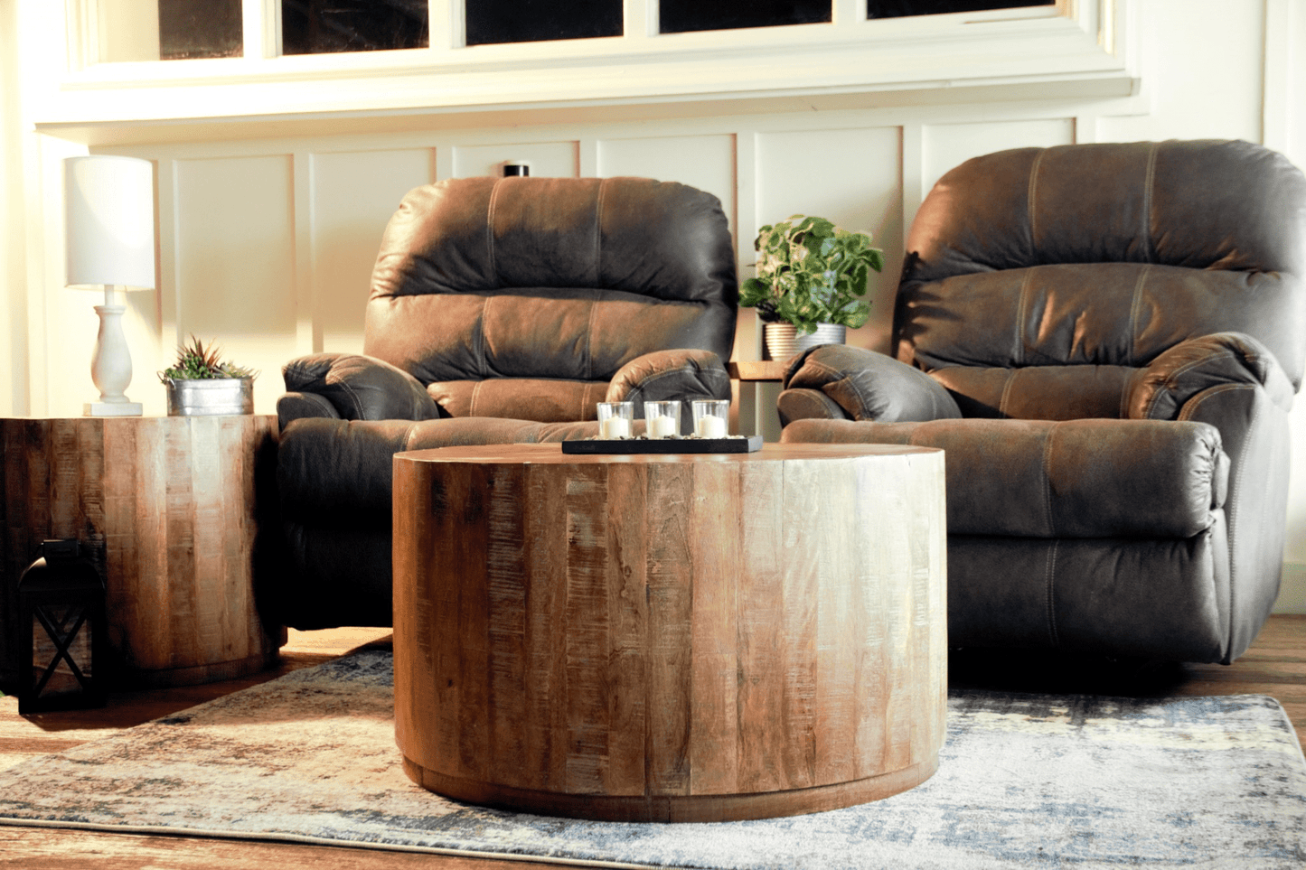 Updated Rustic Round Stump Coffee Table - Coffee Table LLC - Coffee Tables