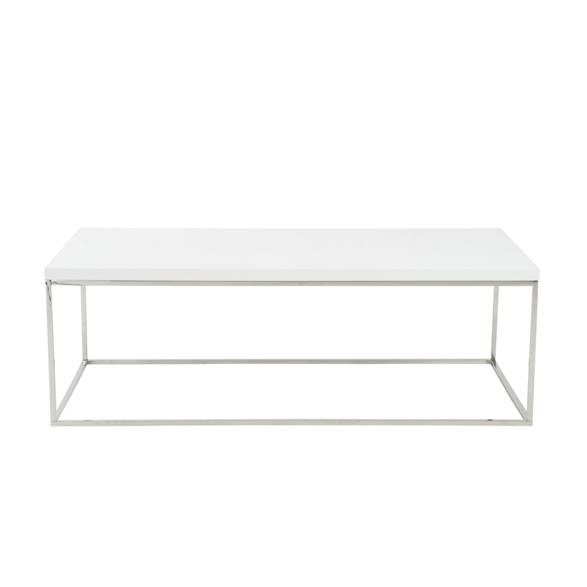 White and Chrome High Gloss Coffee Table - Coffee Table LLC - Coffee Tables