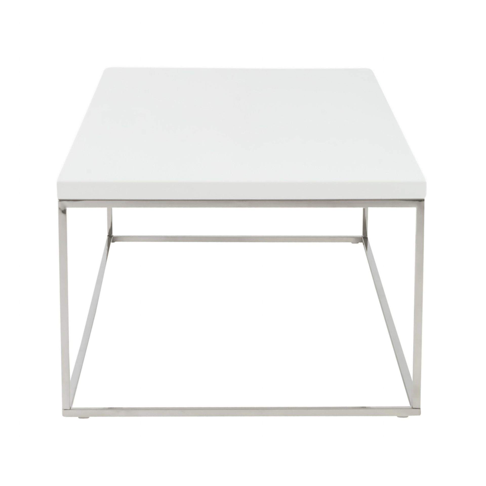 White and Chrome High Gloss Coffee Table - Coffee Table LLC - Coffee Tables